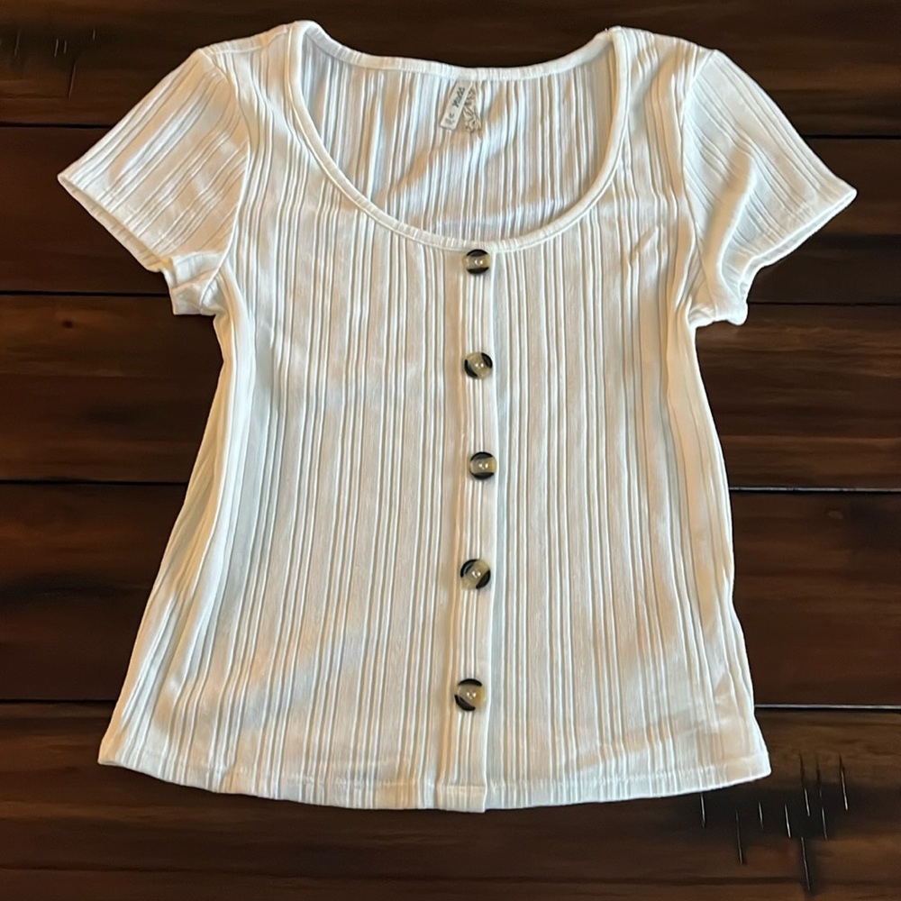 mudd white button down top size medium